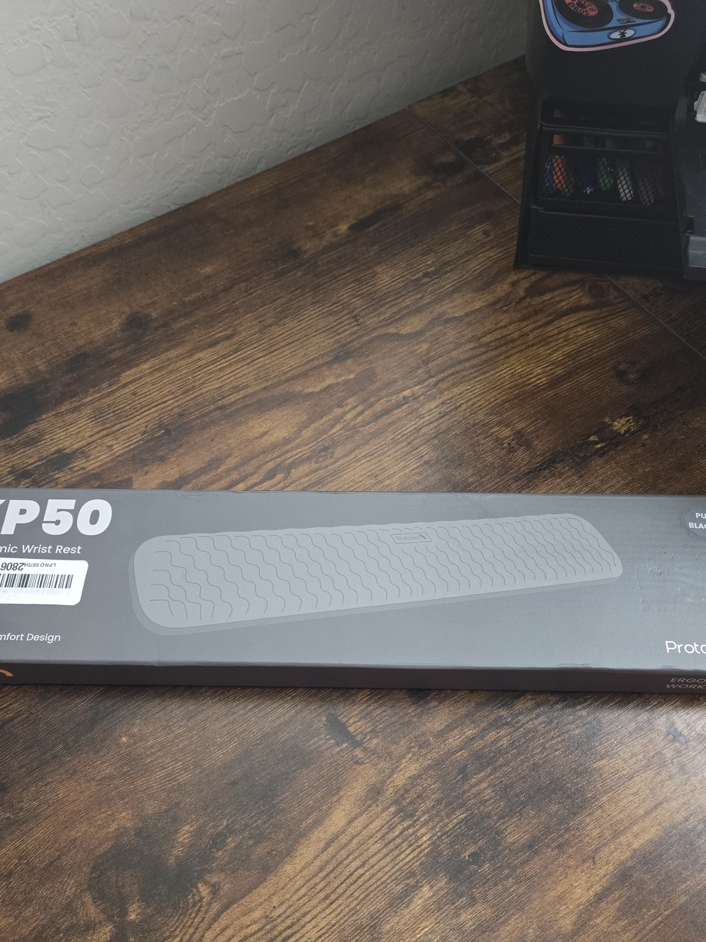 ProtoArc KP50 Ergonomic Keyboard Wrist Rest Support - Black PU Leather Cloud Tex